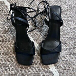 Open edit ankle wrap heels sz 9.5